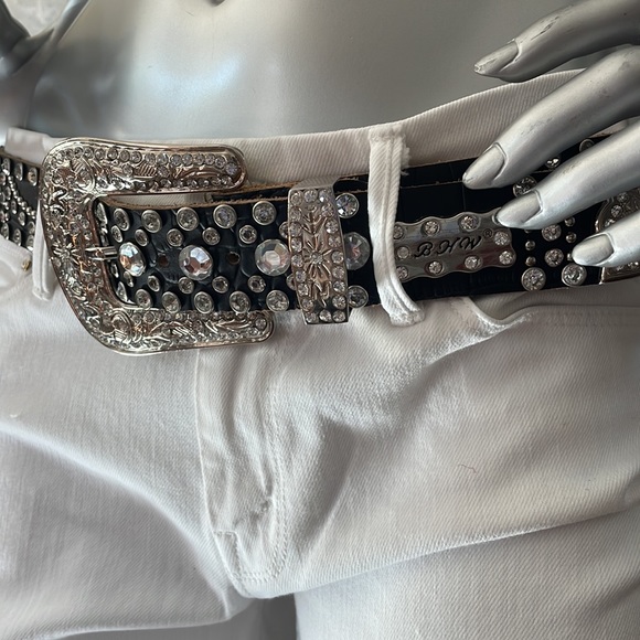 BHW Black Leather with Rhinestones, Chrystals and Studs - Picture 5 of 12